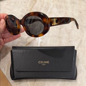 Celine Triomphe 01 Brown Tortoise Sunglasses